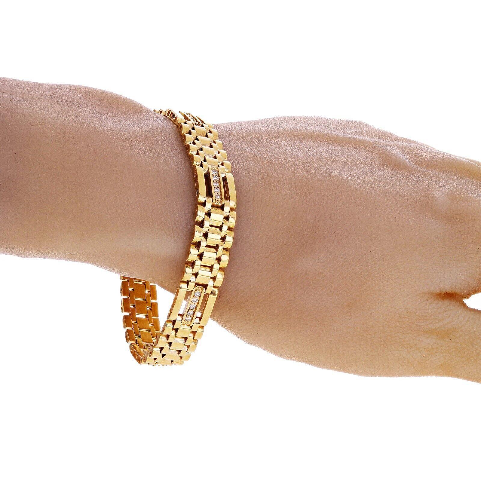 Men's 14k Yellow Gold 0.70ctw Diamond Watch Link Bracelet 8.5" 10.8mm 35 grams - Jewelry Store by Erik Rayo