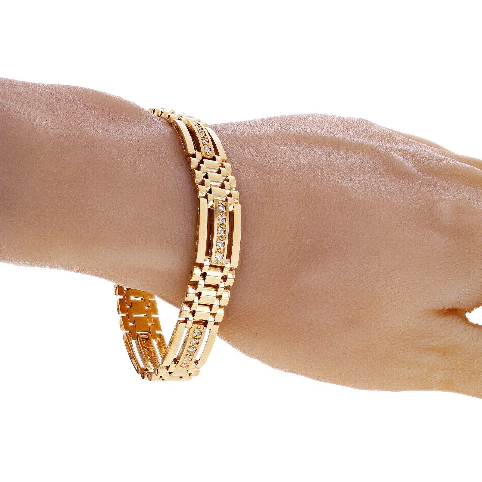 Men's 14k Yellow Gold 1.00ctw Diamond Watch Link Bracelet 8" 11.2mm 34.3 grams - Jewelry Store by Erik Rayo