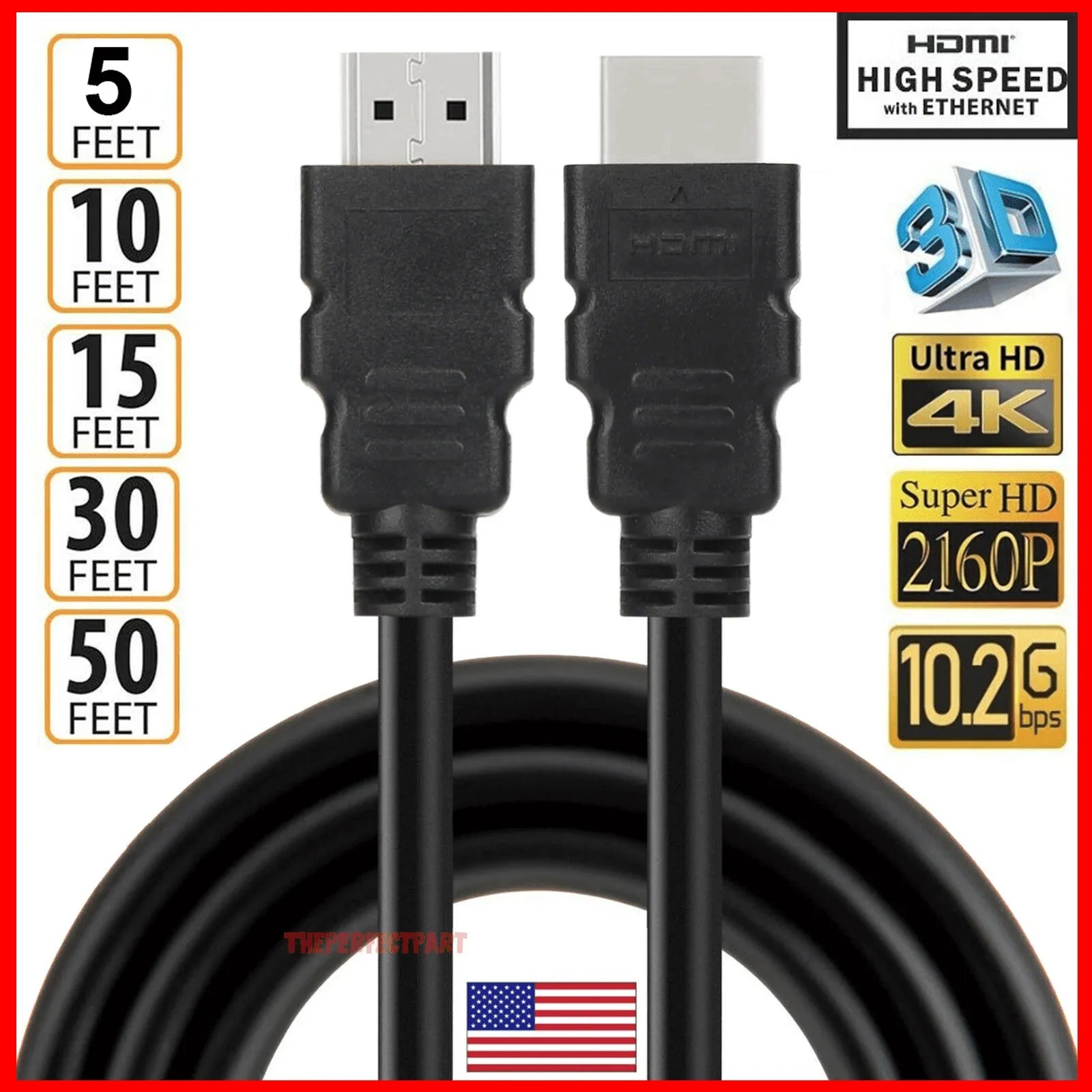 HIGH SPEED HDMI Cable 2.0 2K 4K 3D UHD Ultra HD 2160P HDR 60Hz 18Gbps HDCP HDTV - Jewelry Store by Erik Rayo