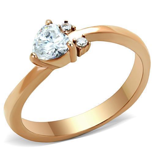 Anillos Para Mujer Color Oro Rojo de 316L Acero Inoxidable con Diamante Zirconia Cubica Aquino - Jewelry Store by Erik Rayo