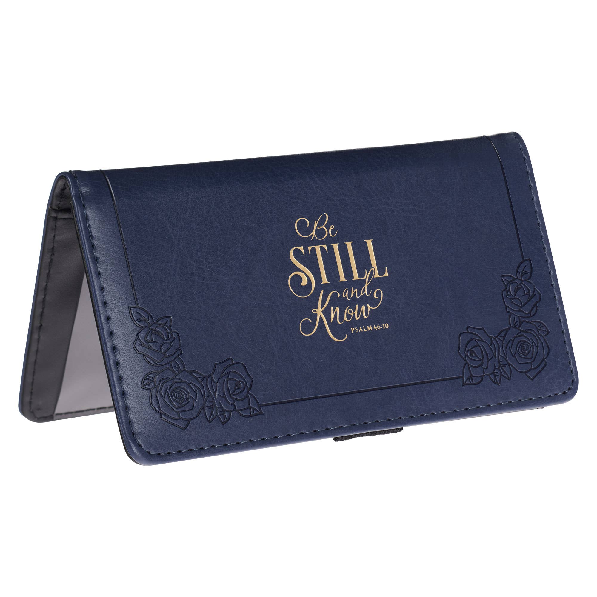 Checkbook Wallet Navy Be Still Ps. 46:10
