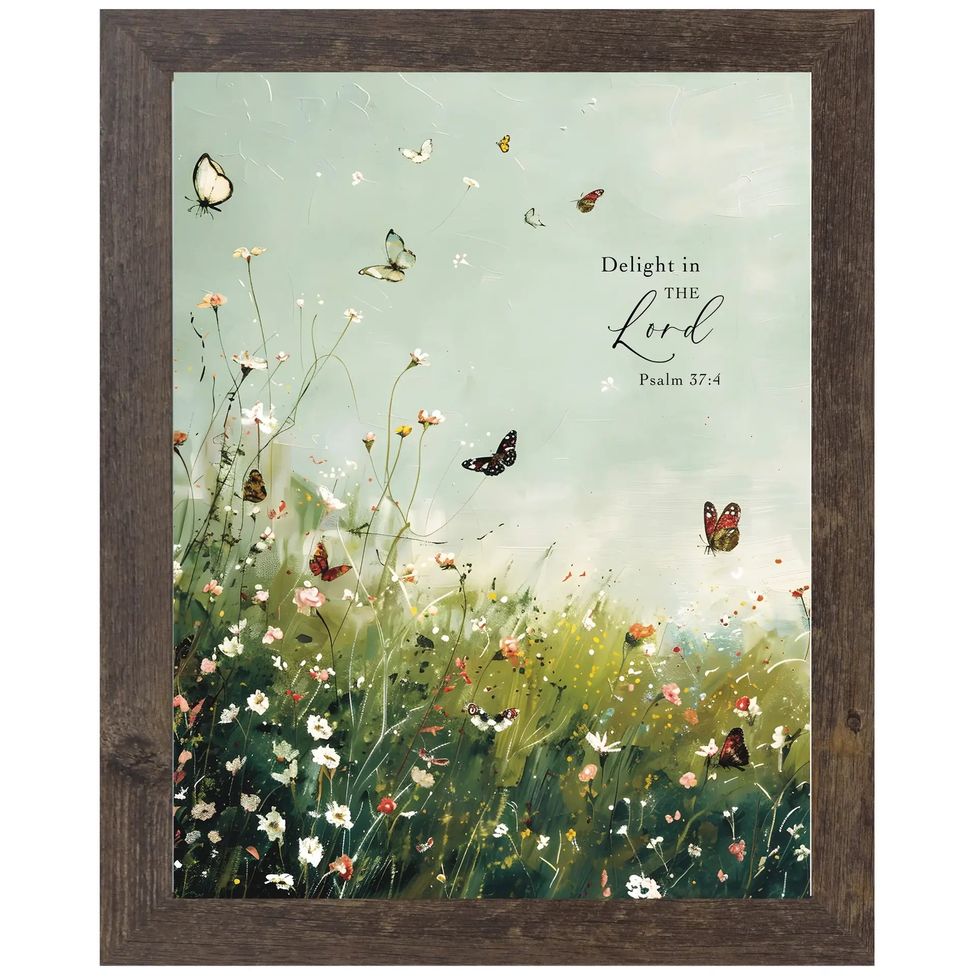 Delight In The Lord Floral Butterfly Butterflies Art Sign