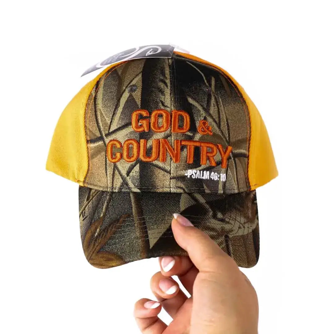 Hat - Camo & Orange - God & Country