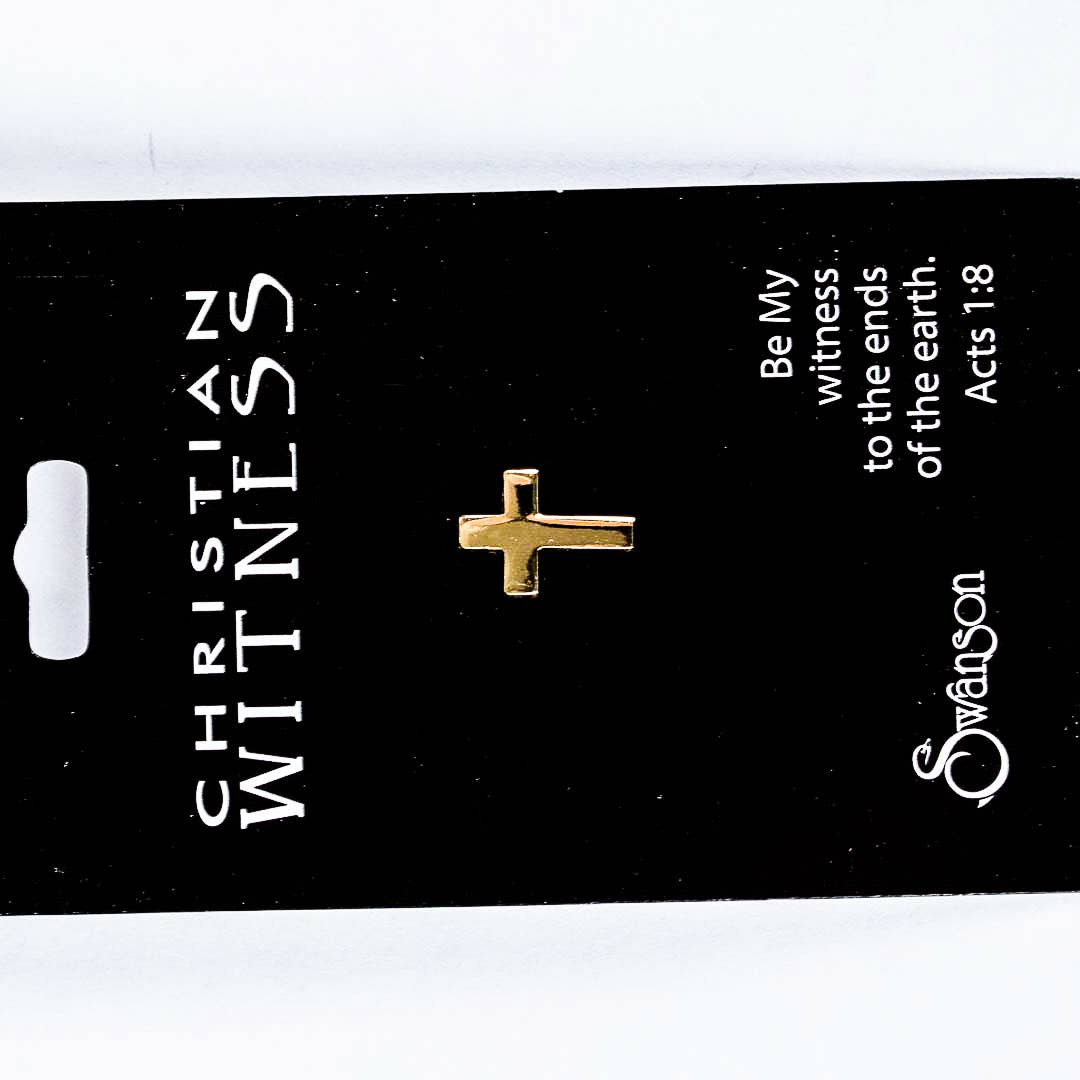 Lapel Pin Cross Gold 1/2In Pk6