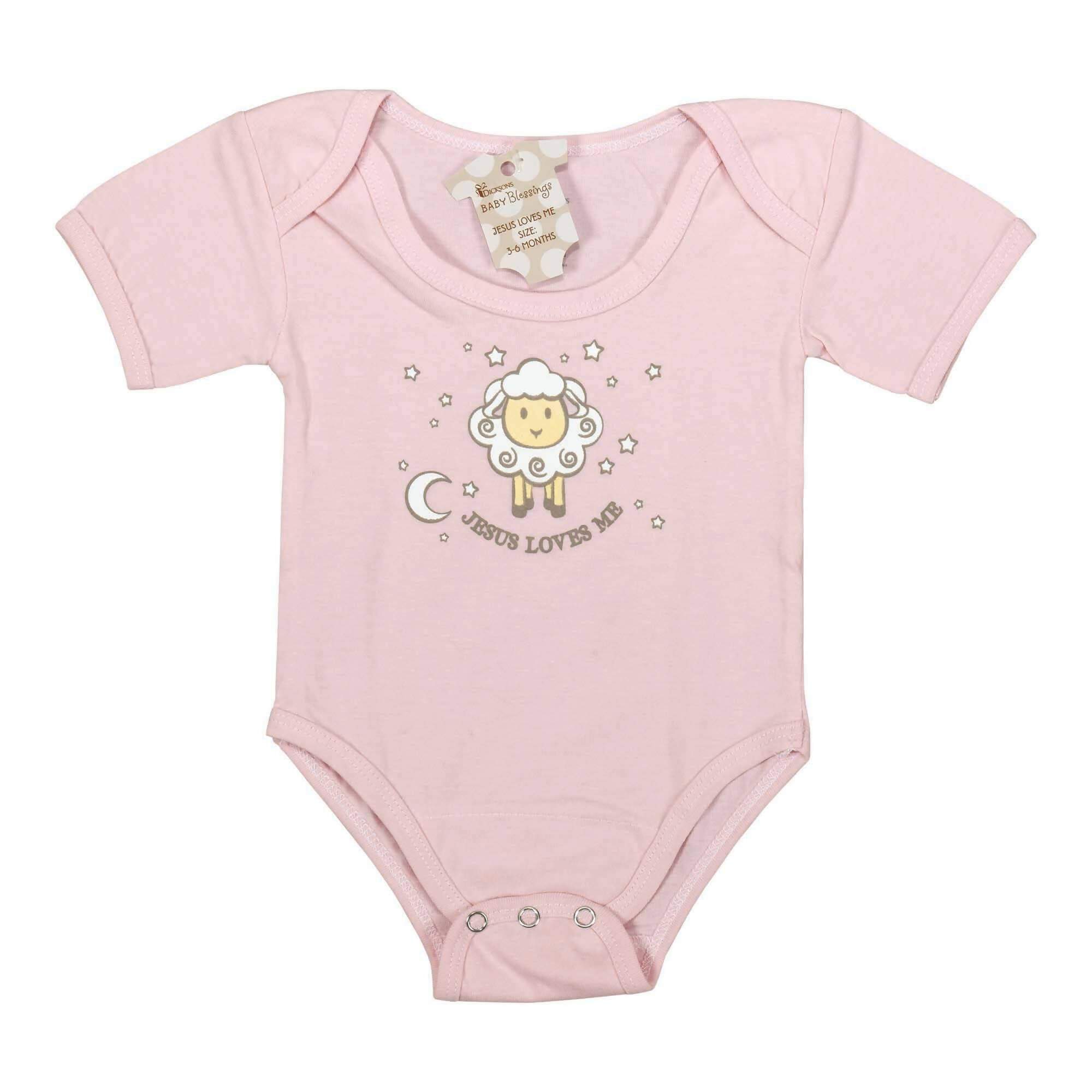 Baby Shirt 3-6Mo Pnk Jesus Love Me Cotn