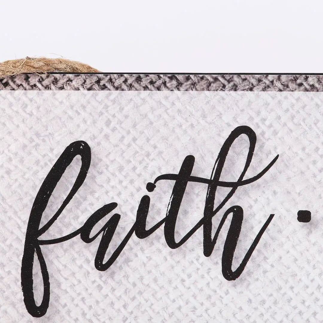 Wall Decor Metal W/ Rope Faith Hope Love