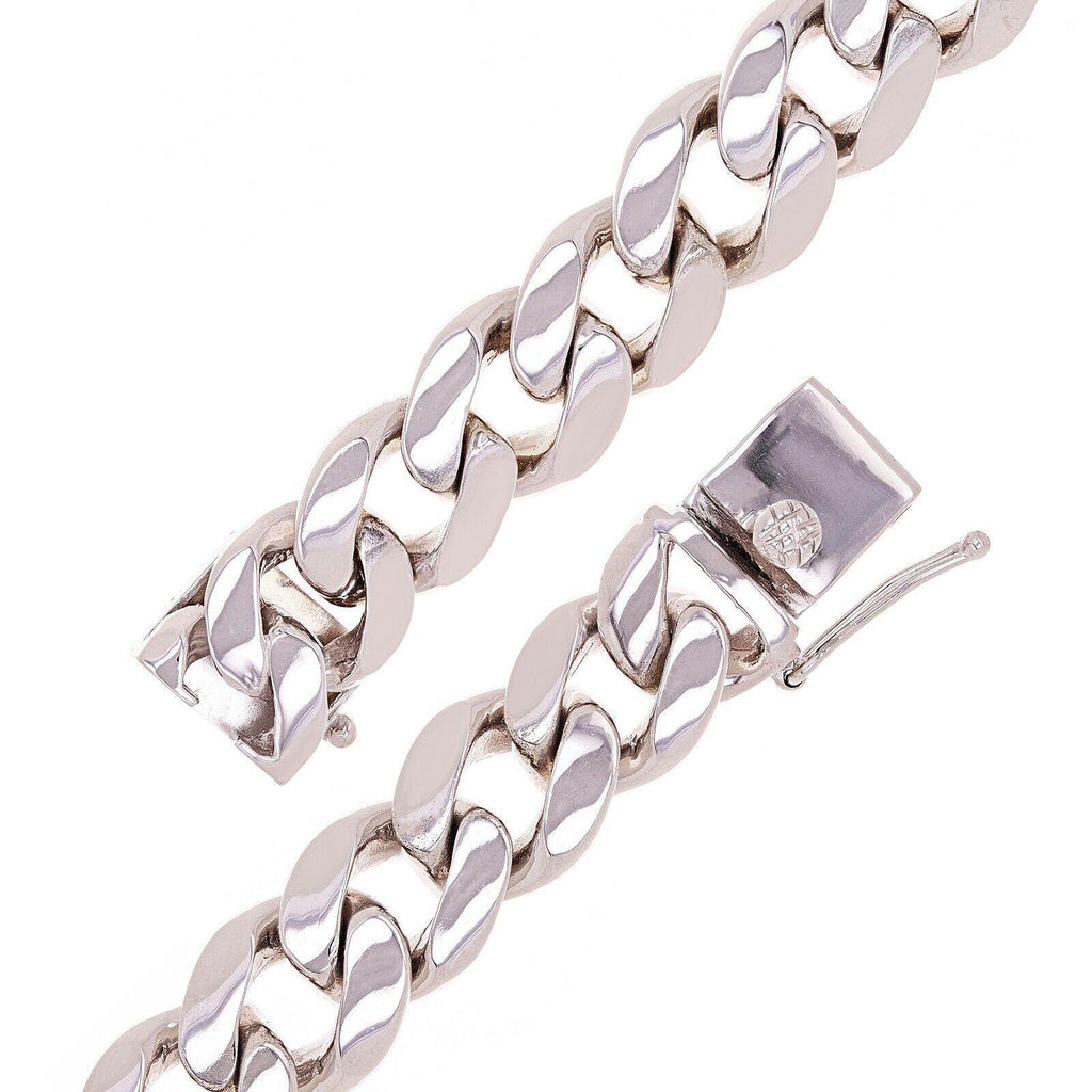 10k White Gold Miami Cuban Link Chain Bracelet 7.5" 13mm 81.8 grams - Jewelry Store by Erik Rayo