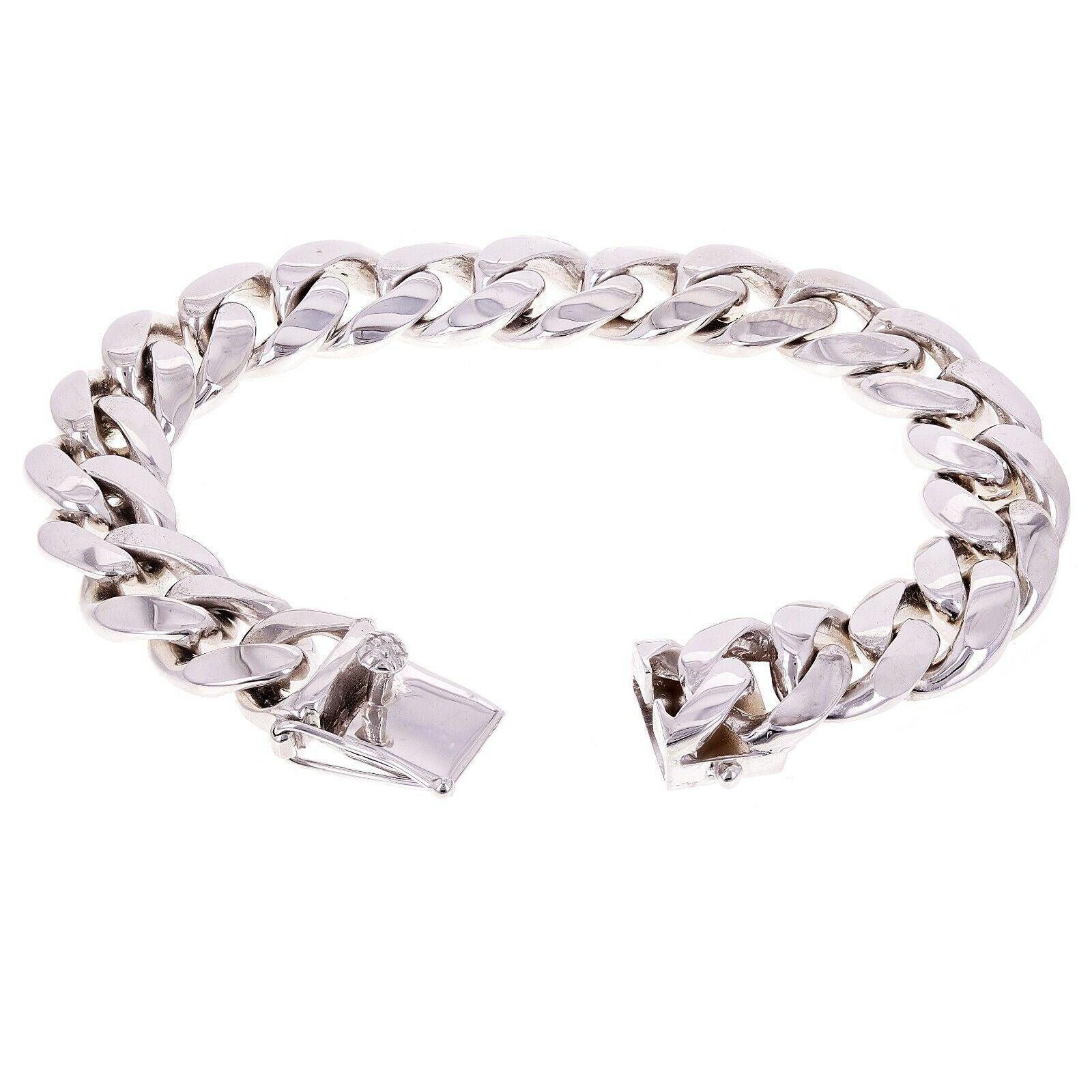 10k White Gold Miami Cuban Link Chain Bracelet 7.5" 13mm 81.8 grams - Jewelry Store by Erik Rayo
