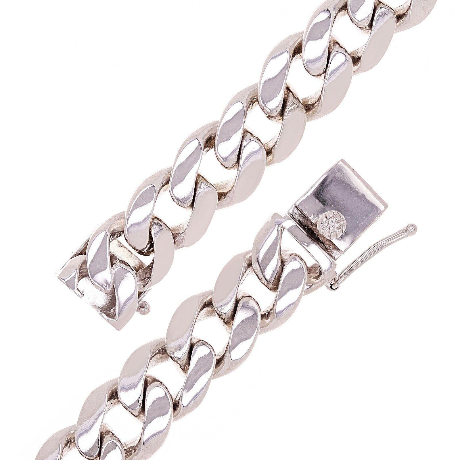 10k White Gold Miami Cuban Link Chain Bracelet 8.5" 13mm 92.7 grams - Jewelry Store by Erik Rayo