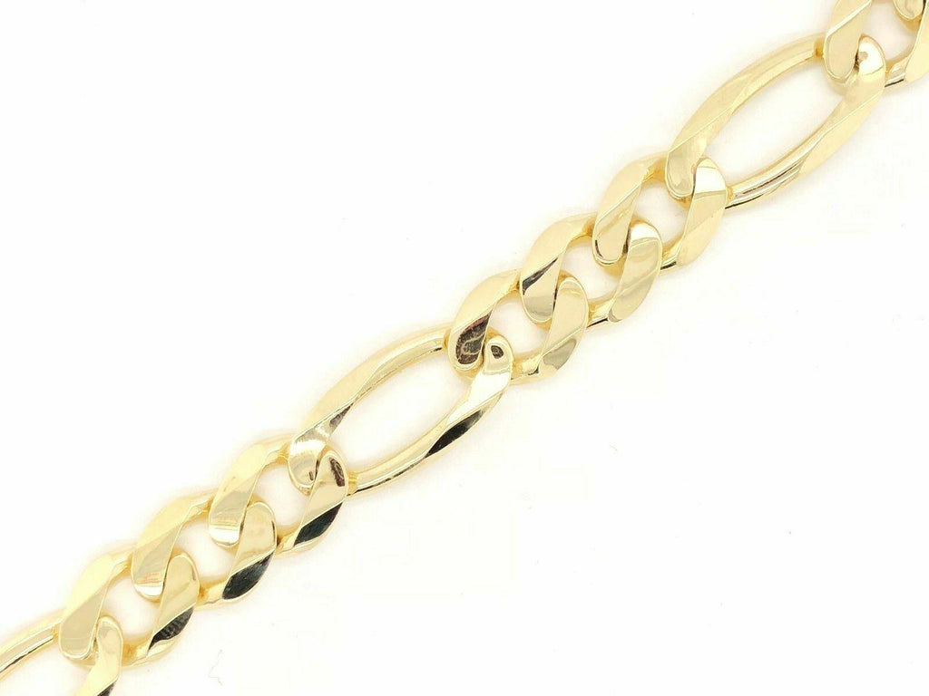 10k Yellow Gold Figaro Link Chain Bracelet 7.5" 12.7mm 35.5 grams - Jewelry Store by Erik Rayo