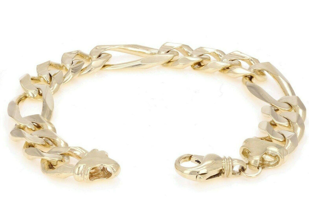 10k Yellow Gold Figaro Link Chain Bracelet 8" 12.7mm 38 grams - Jewelry Store by Erik Rayo