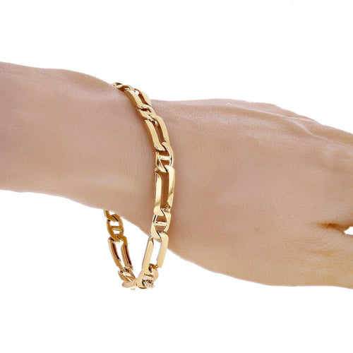10k Yellow Gold Solid Rectangle & Mariner Link Chain Bracelet 8" 7mm 19.4 grams - Jewelry Store by Erik Rayo