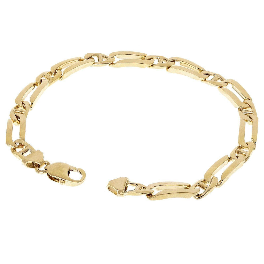 10k Yellow Gold Solid Rectangle & Mariner Link Chain Bracelet 8" 7mm 19.4 grams - Jewelry Store by Erik Rayo