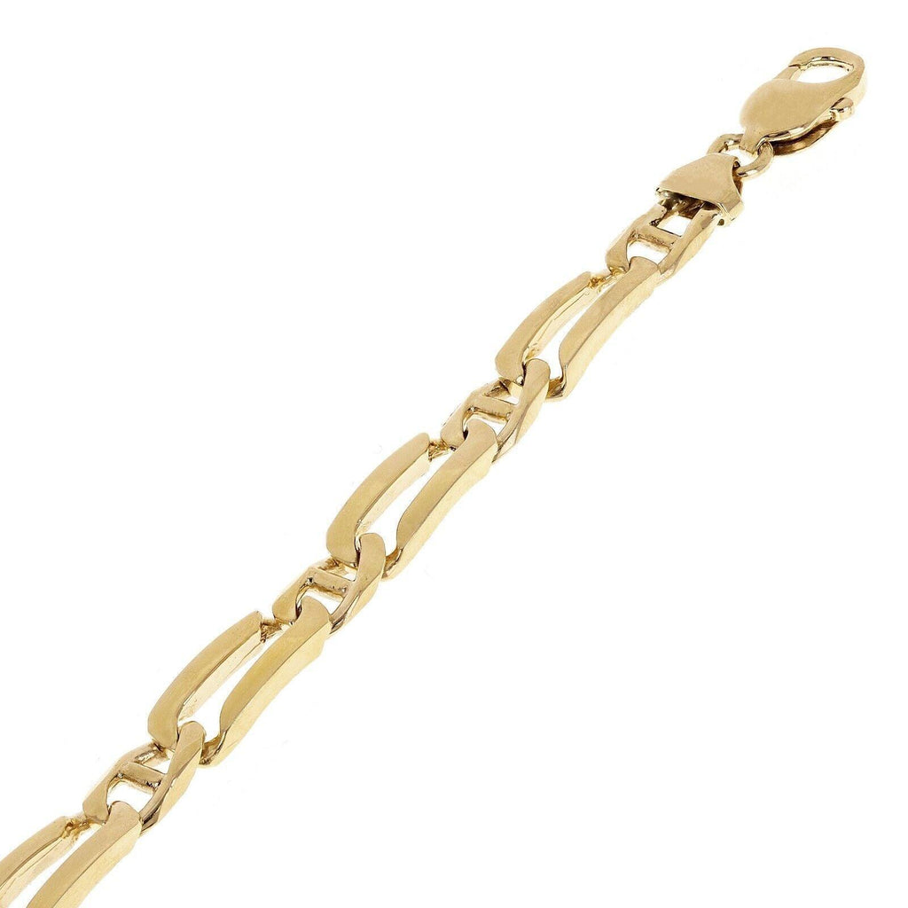 10k Yellow Gold Solid Rectangle & Mariner Link Chain Bracelet 9" 7mm 21.8 grams - Jewelry Store by Erik Rayo