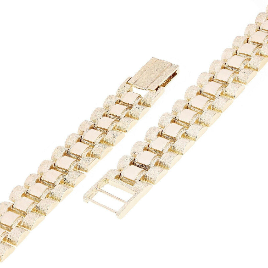 10k Yellow Gold Watch Link Chain Bracelet Adjustable 7.5" - 8" 14.8mm 33.6 grams - Jewelry Store by Erik Rayo