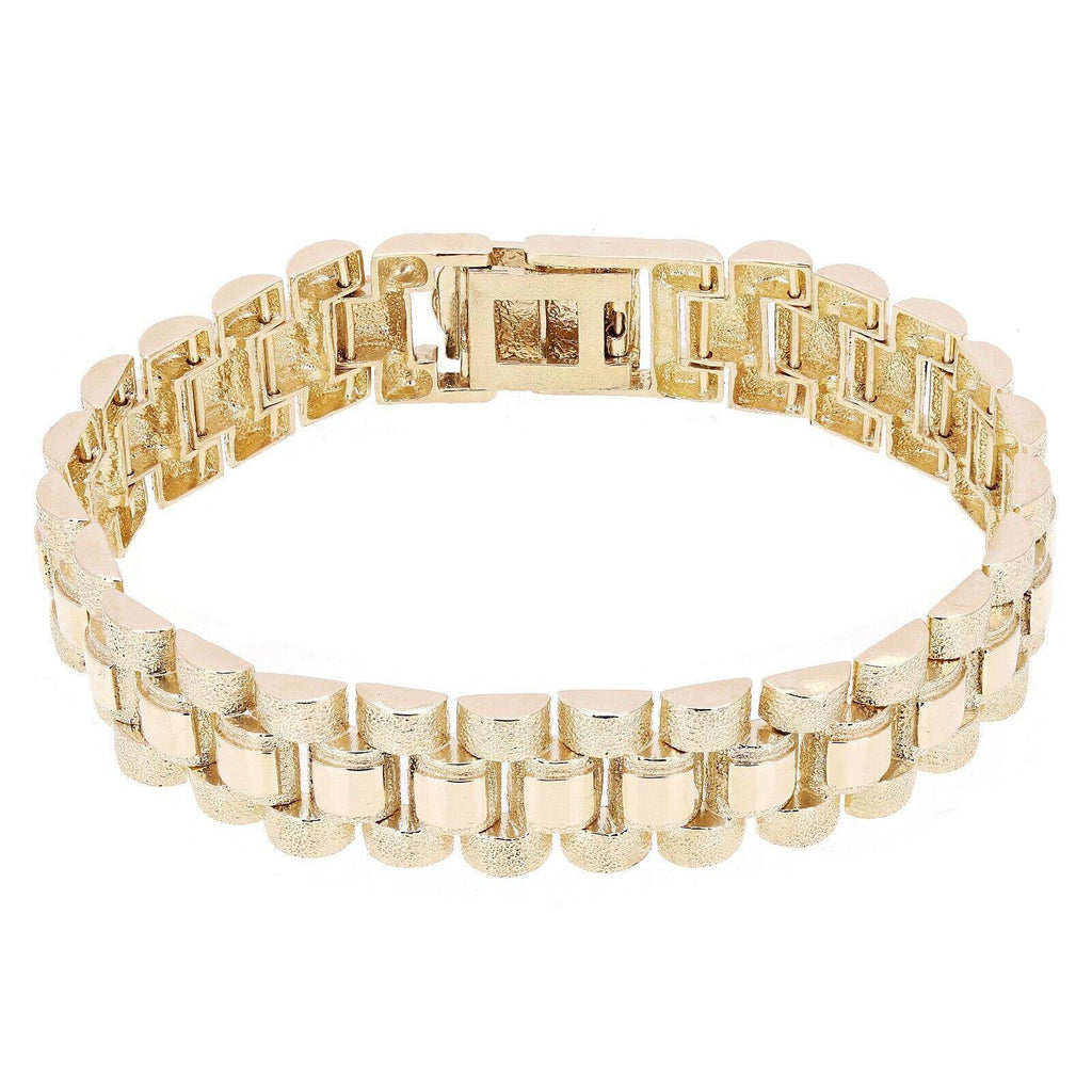 10k Yellow Gold Watch Link Chain Bracelet Adjustable 7-7.5" 14.8mm 31.4 grams - Jewelry Store by Erik Rayo