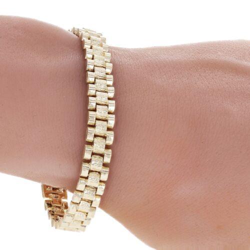 10k Yellow Gold Watch Link Chain Bracelet Adjustable 8.25"-8.75" 8.5mm 22 grams - Jewelry Store by Erik Rayo