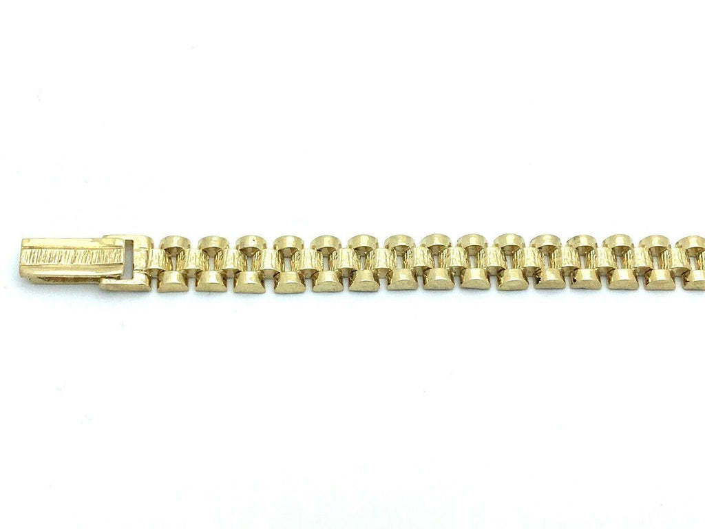 10k Yellow Gold Watch Link Chain Bracelet Adjustable 8.25"-8.75" 8.5mm 22 grams - Jewelry Store by Erik Rayo