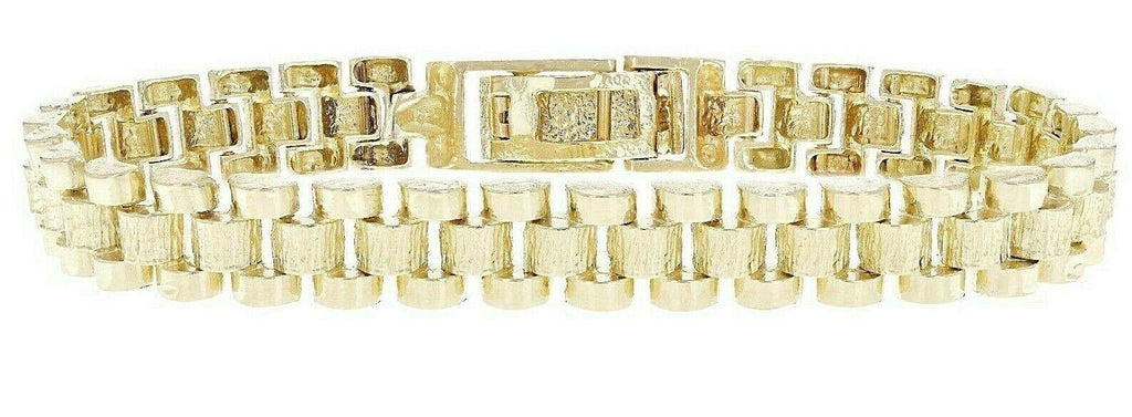 10k Yellow Gold Watch Link Chain Bracelet Adjustable 8.5"-9" 8.5mm 23 grams - Jewelry Store by Erik Rayo