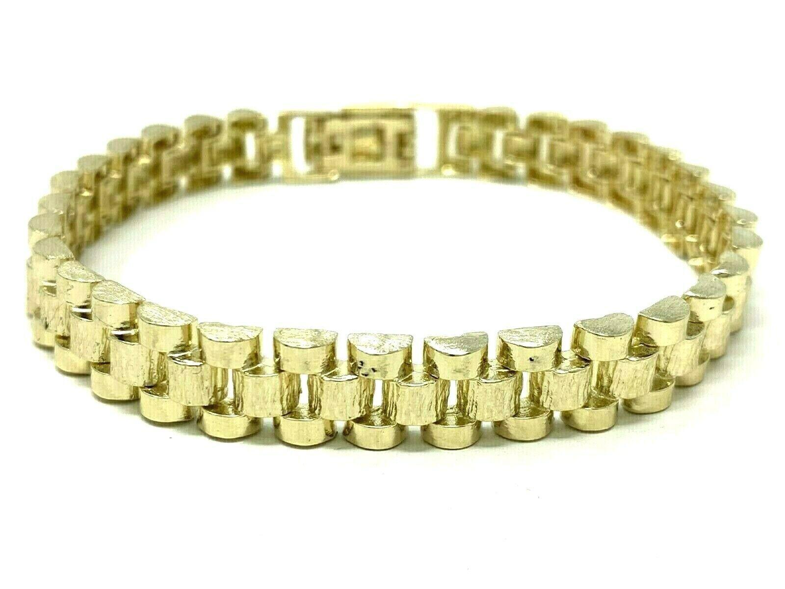 10k Yellow Gold Watch Link Chain Bracelet Adjustable 8"-8.5" 8.5mm 21 grams - Jewelry Store by Erik Rayo