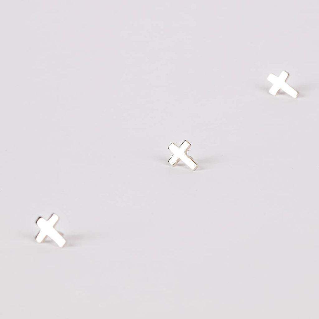 Lapel Pin Cross Silver 1/2In Pk6