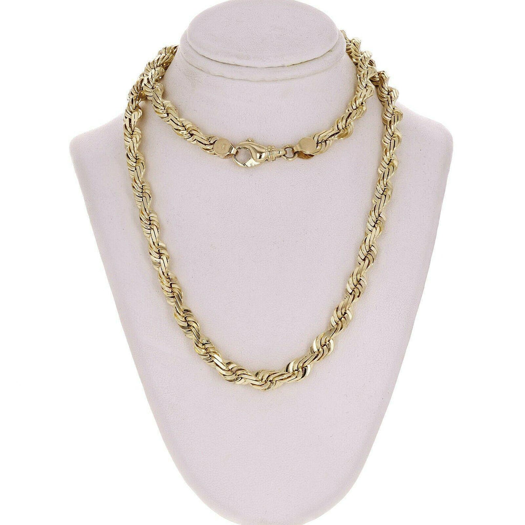 14K Gold Diamond Cut Rope Chains Necklaces For Men Women - Jewelry Store by Erik Rayo