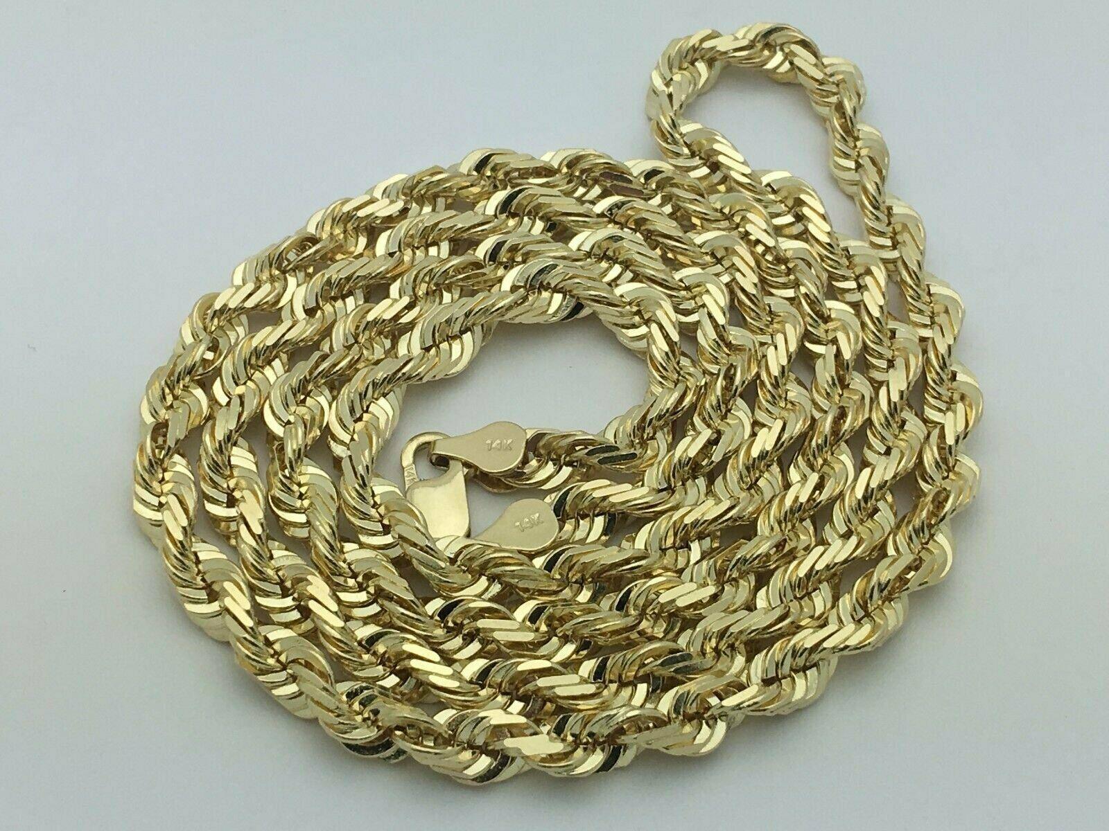 14K Gold Diamond Cut Rope Chains Necklaces For Men Women Kids Children - Jewelry Store by Erik Rayo