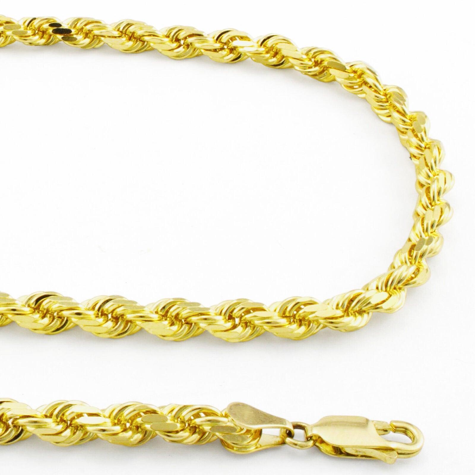 14K Gold Diamond Cut Rope Chains Necklaces For Men Women Kids Children - Jewelry Store by Erik Rayo