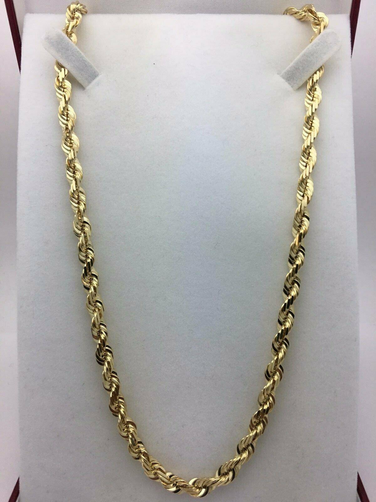 14K Oro Puro Solido Cadenas de Torzal Corte de Diamante (No es Chapa) - Jewelry Store by Erik Rayo