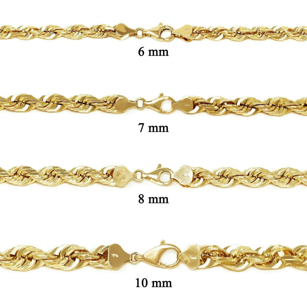 14K Oro Puro Solido Cadenas de Torzal Corte de Diamante (No es Chapa) - Jewelry Store by Erik Rayo