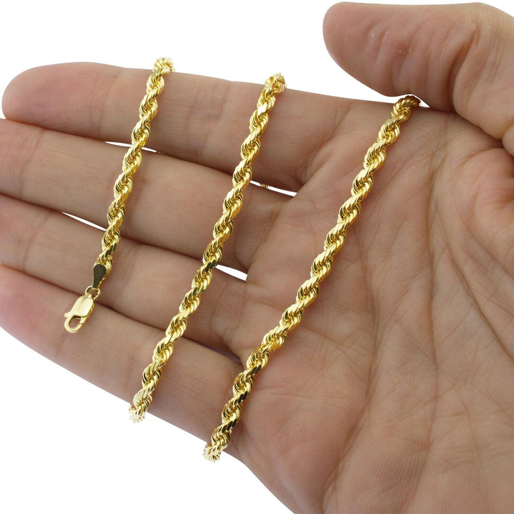 14K Oro Puro Solido Cadenas de Torzal Corte de Diamante (No es Chapa) - Jewelry Store by Erik Rayo