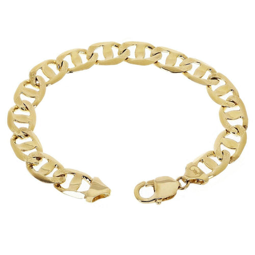 14k Yellow Gold Concave Mariner Chain Bracelet 7" 11mm 27.4 grams - Jewelry Store by Erik Rayo