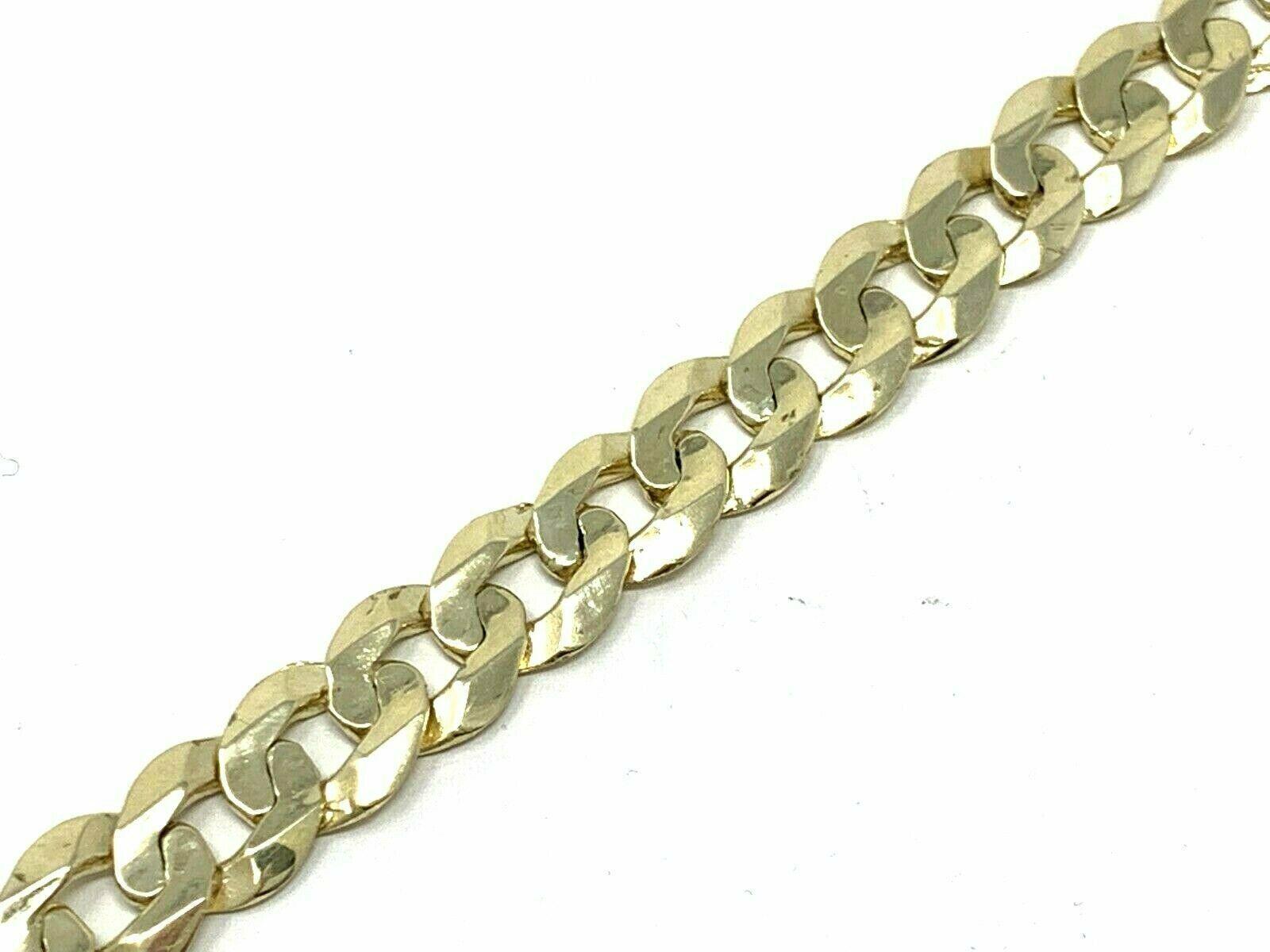 14k Yellow Gold Solid Flat Cuban Curb Link Chain Bracelet 7" 9mm 14.8 grams - Jewelry Store by Erik Rayo