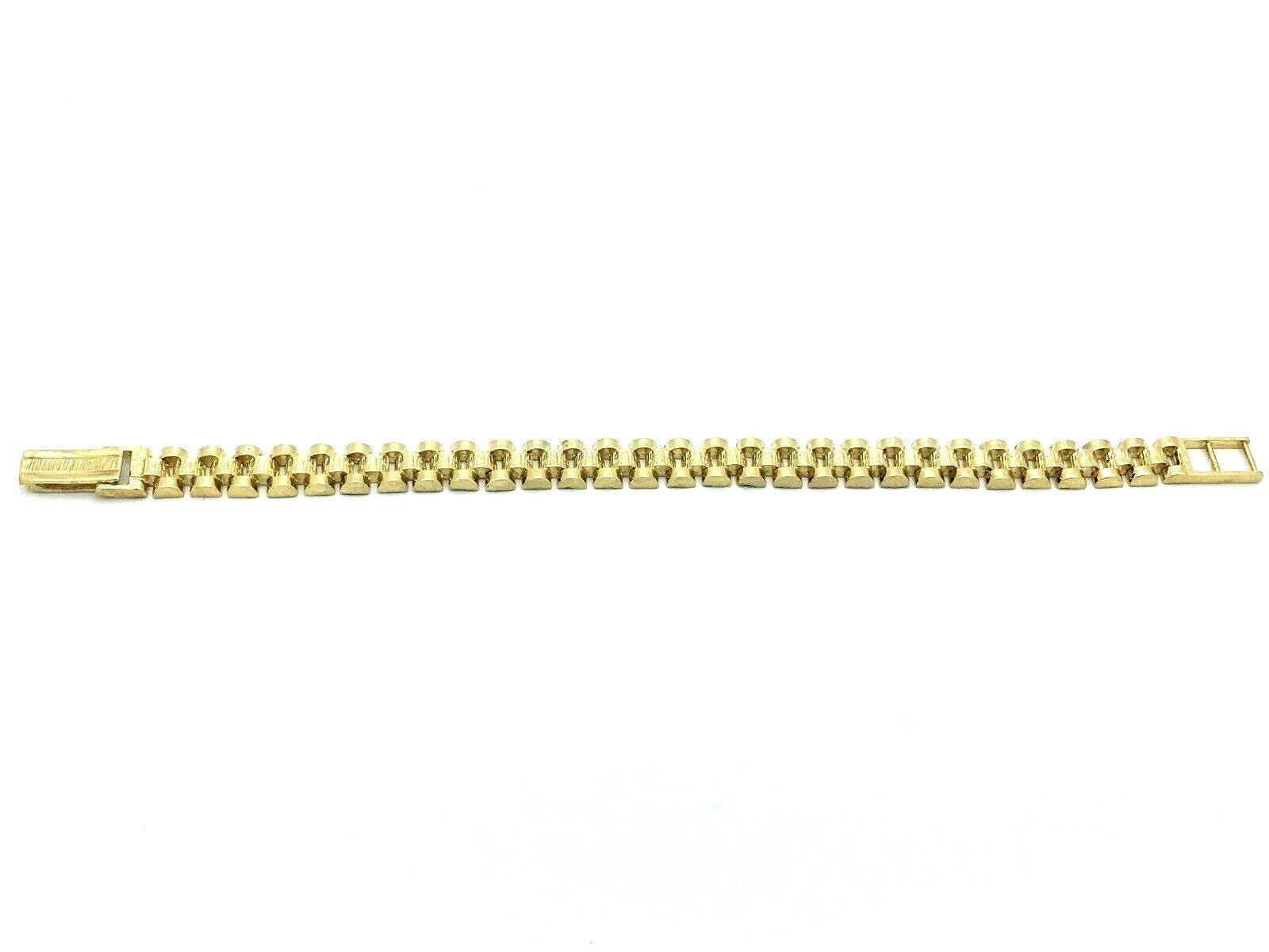 14k Yellow Gold Solid Watch Band Link Bracelet 6.5-7" 8.5mm 20 grams - Jewelry Store by Erik Rayo