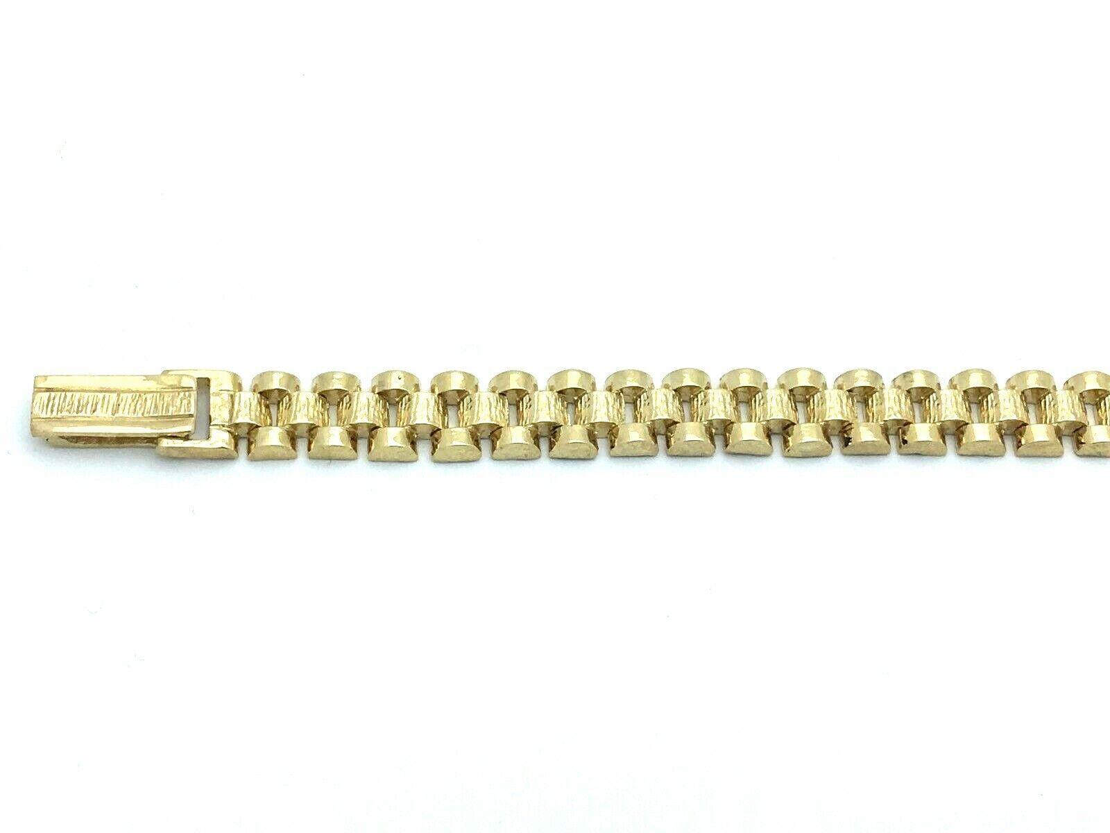 14k Yellow Gold Solid Watch Band Link Bracelet 6.5-7" 8.5mm 20 grams - Jewelry Store by Erik Rayo