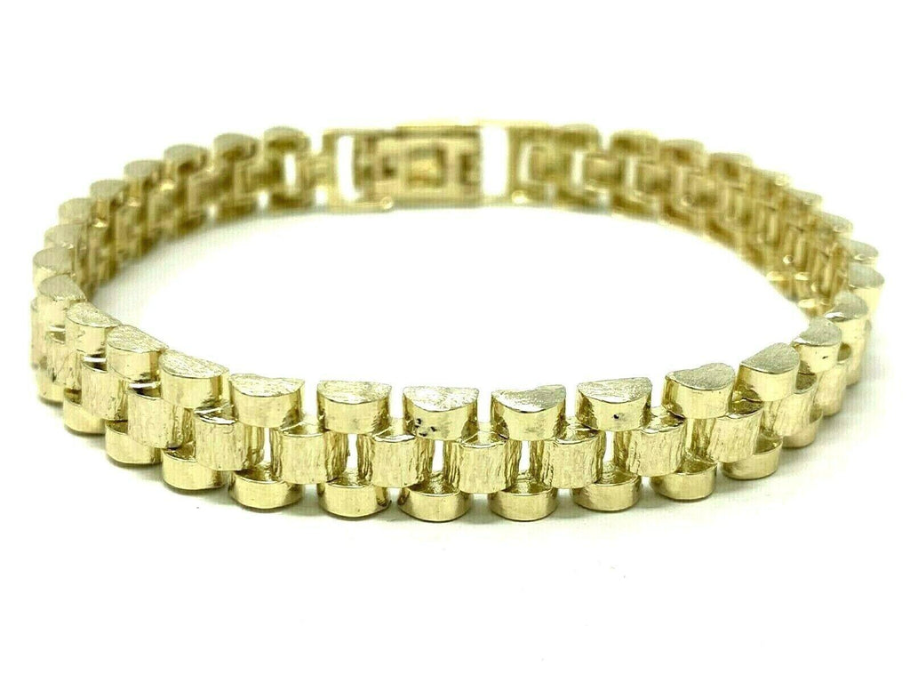 14k Yellow Gold Solid Watch Band Link Bracelet 6.5-7" 8.5mm 20 grams - Jewelry Store by Erik Rayo