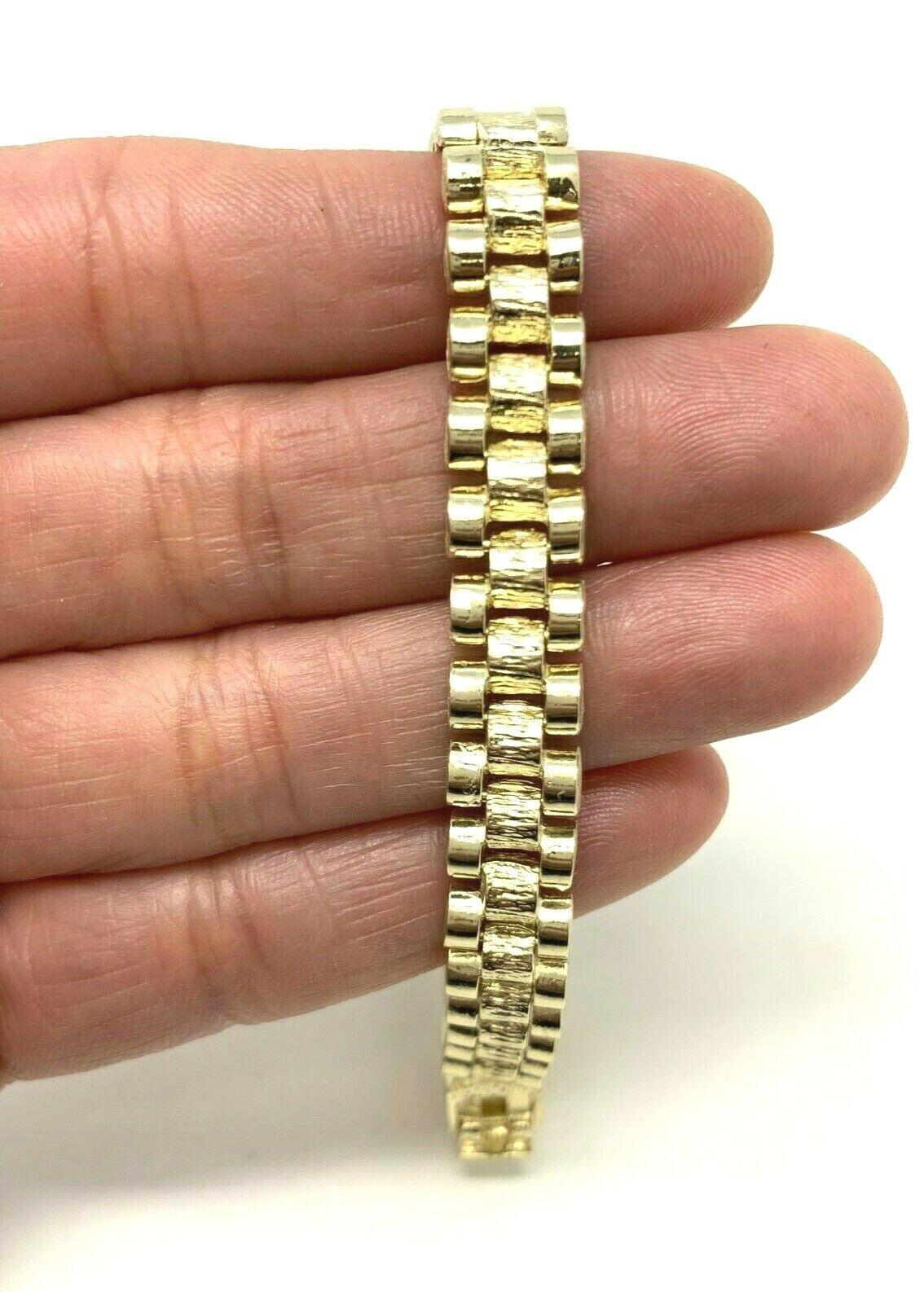 14k Yellow Gold Solid Watch Band Link Bracelet 6.5-7" 8.5mm 20 grams - Jewelry Store by Erik Rayo