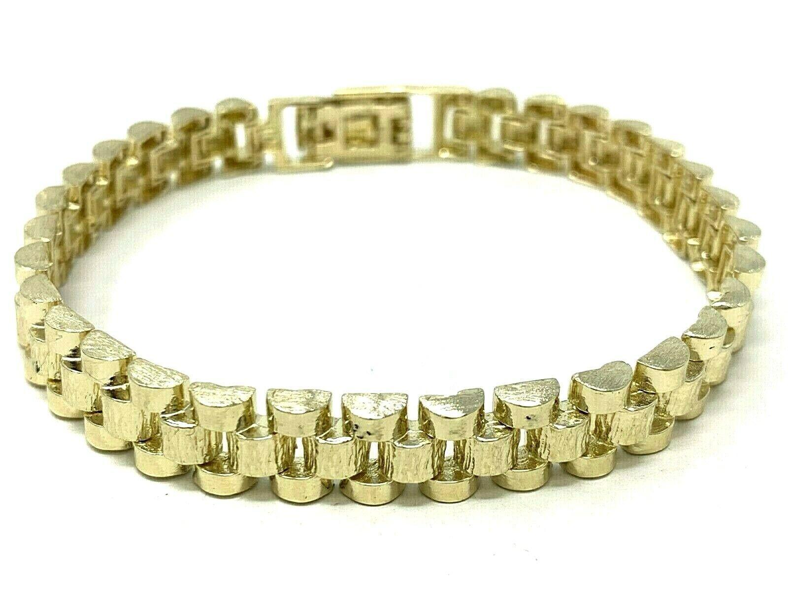 14k Yellow Gold Solid Watch Band Link Bracelet 6.5-7" 8.5mm 20 grams - Jewelry Store by Erik Rayo