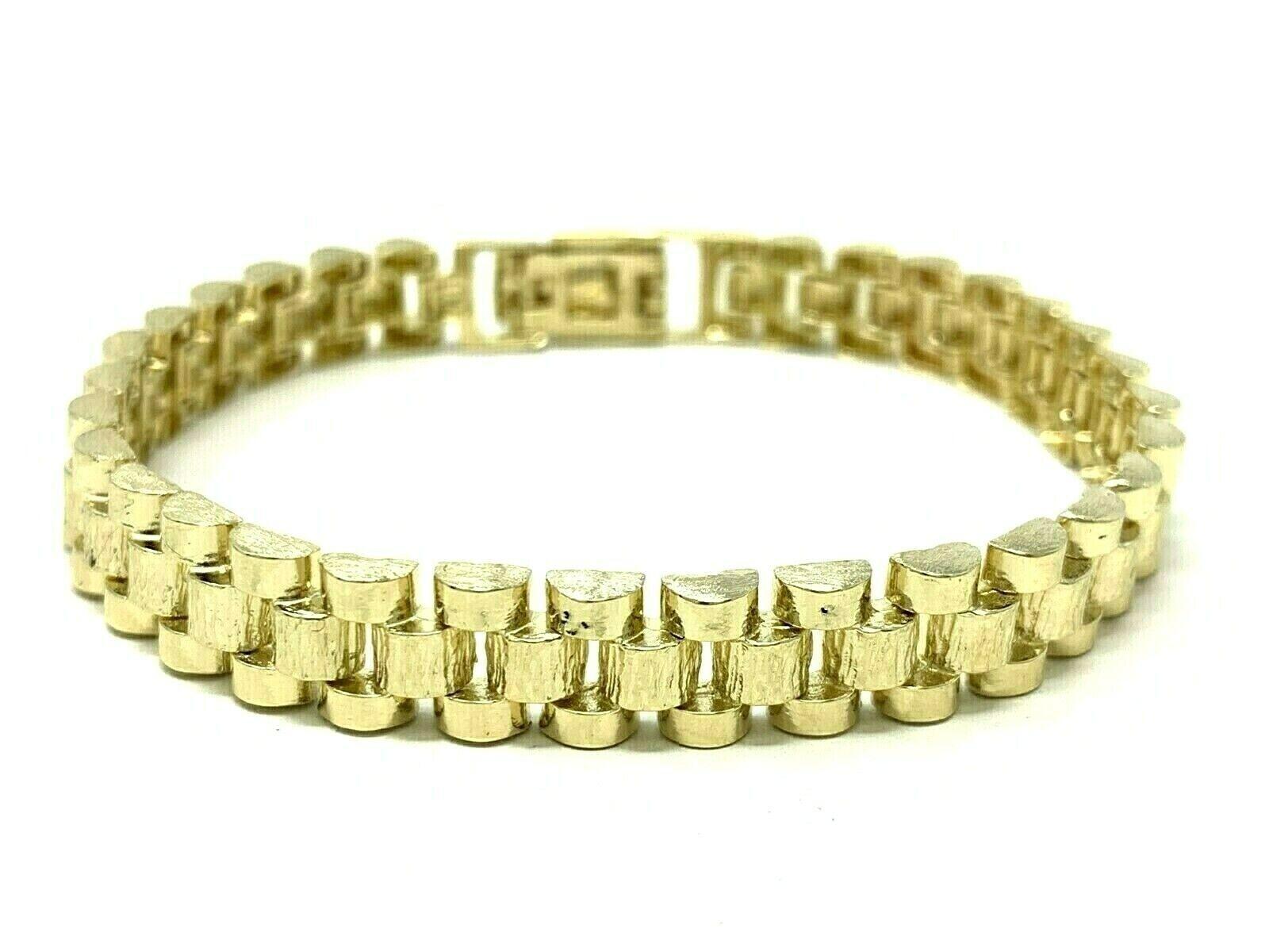14k Yellow Gold Solid Watch Band Link Bracelet 6.5-7" 8.5mm 20 grams - Jewelry Store by Erik Rayo