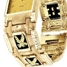 Load image into Gallery viewer, 14k Yellow Gold Watch Band Eagle Black Onyx Geneve Diamond Watch 7.5 73.4 grams - Jewelry Store by Erik Rayo
