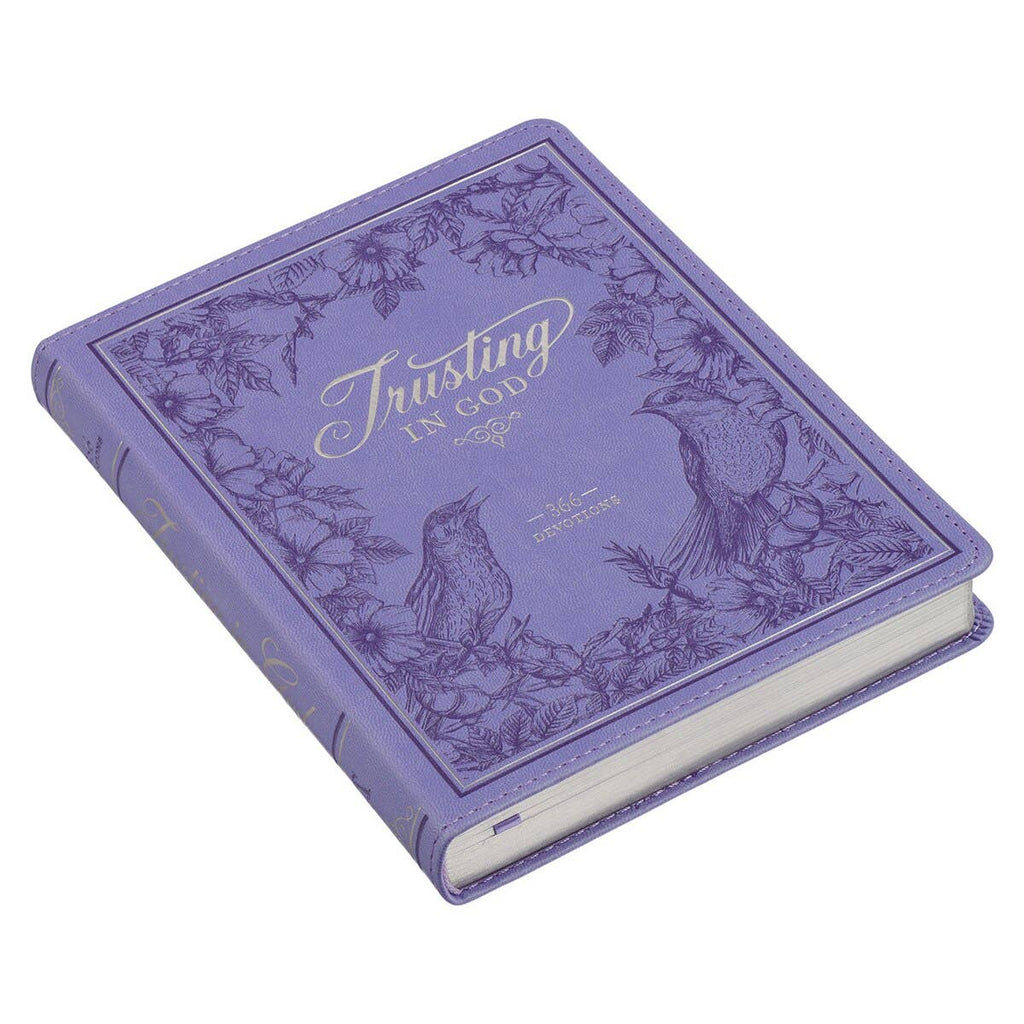 Devotional Trusting God Purple Faux Leather