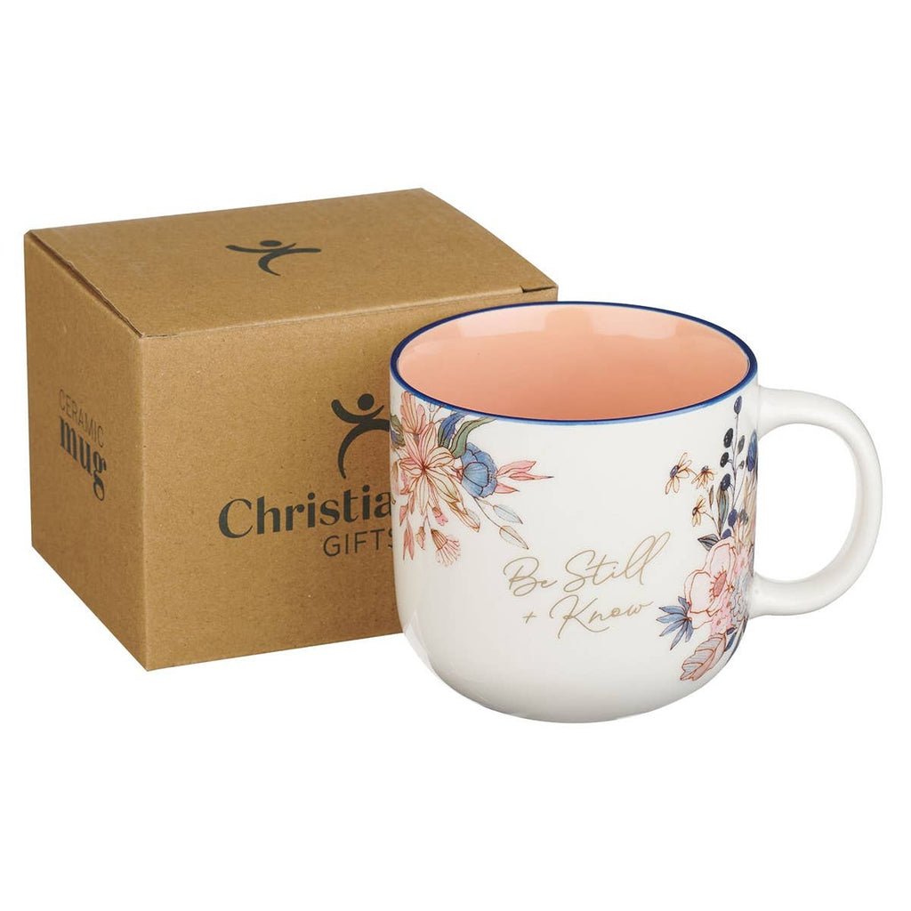 Mug Pink Floral Be Still Ps. 46:10