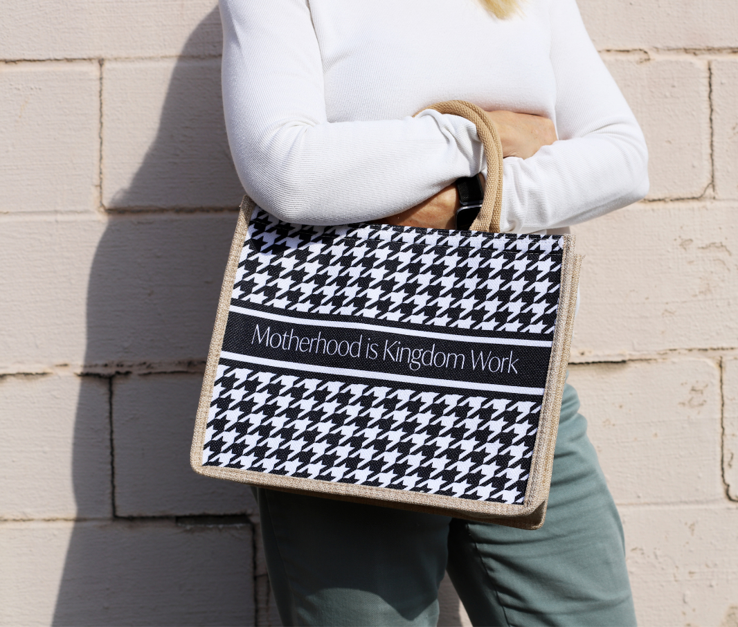 Woven Canvas Tote -  Motherhood is Kingdom Work