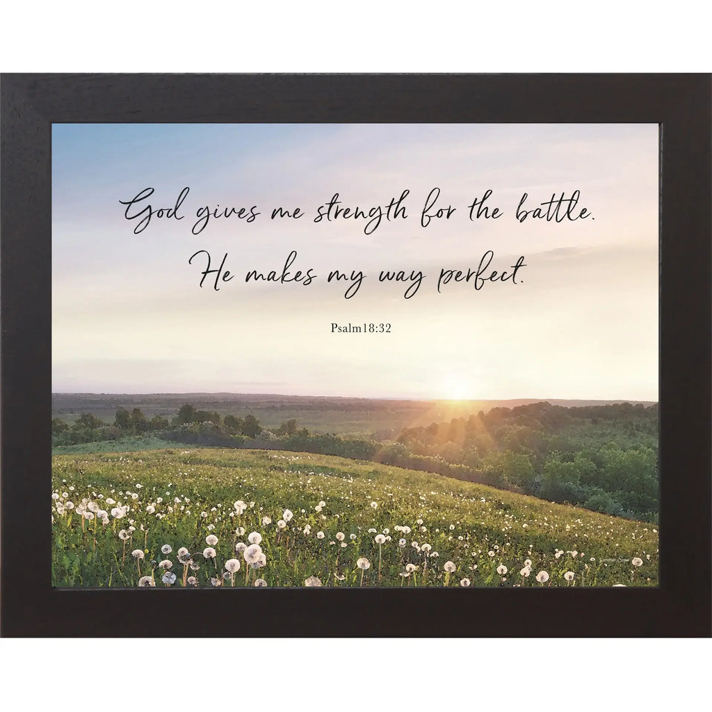 Christian Landscape God Gives Me Strength Framed Art