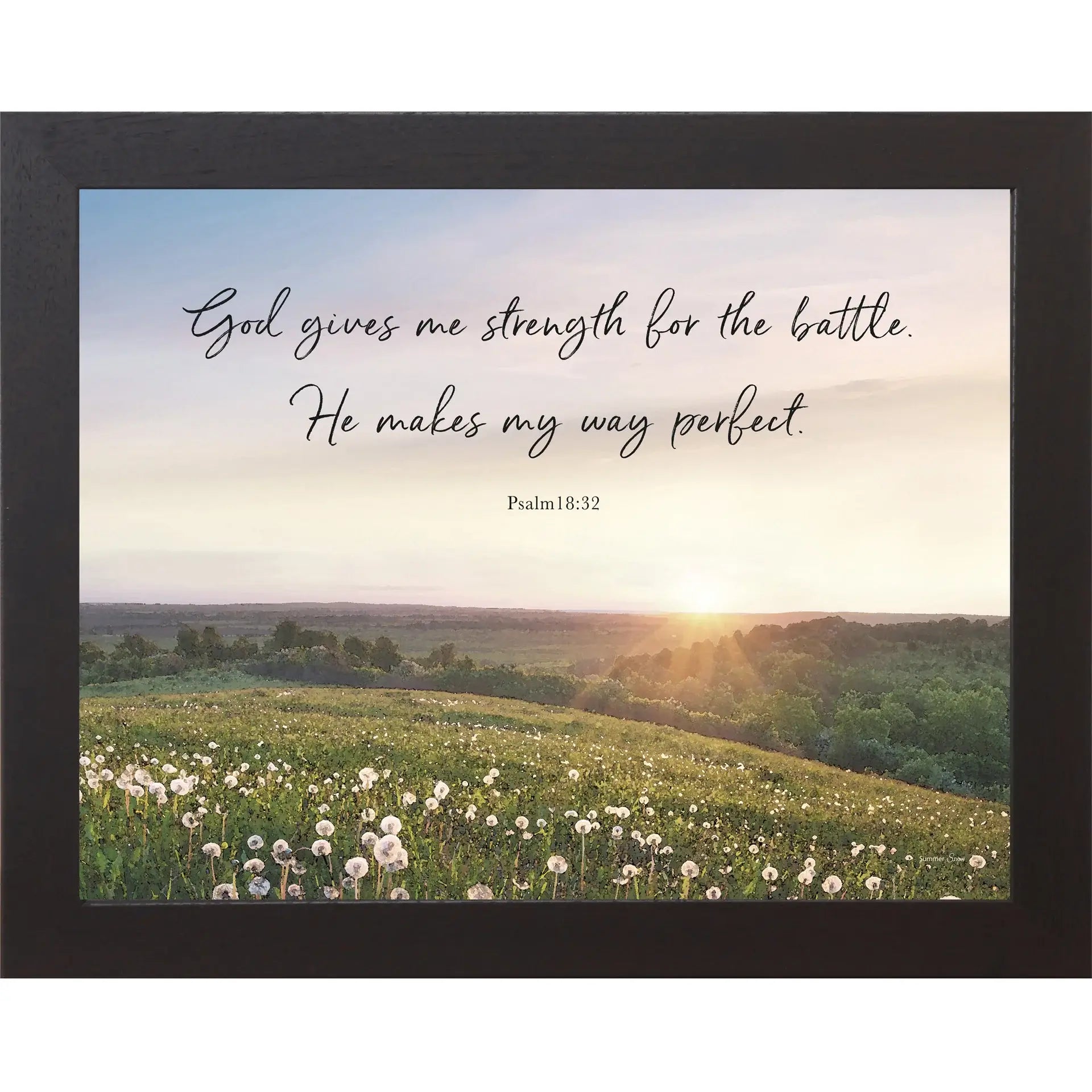 Christian Landscape God Gives Me Strength Framed Art