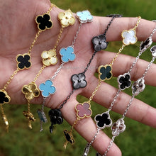 Load image into Gallery viewer, Real Solid 925 Silver Clover Bracelets Adjustable 7&quot; - 8&quot; - Available in Black, Gold, Pink, Green, and More
