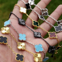 Load image into Gallery viewer, Real Solid 925 Silver Clover Bracelets Adjustable 7&quot; - 8&quot; - Available in Black, Gold, Pink, Green, and More
