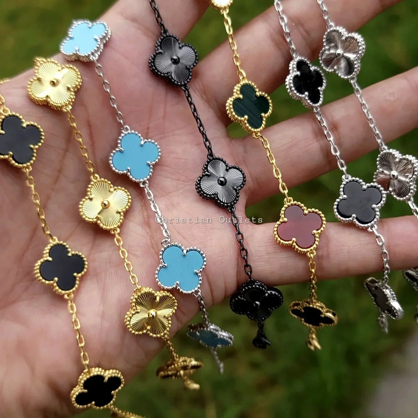 Pulseras de Trebol de Plata 925 Autentica Ajustables Disponibles en Negro, Dorado, Rosa, Verde y Mas - Jewelry Store by Erik Rayo
