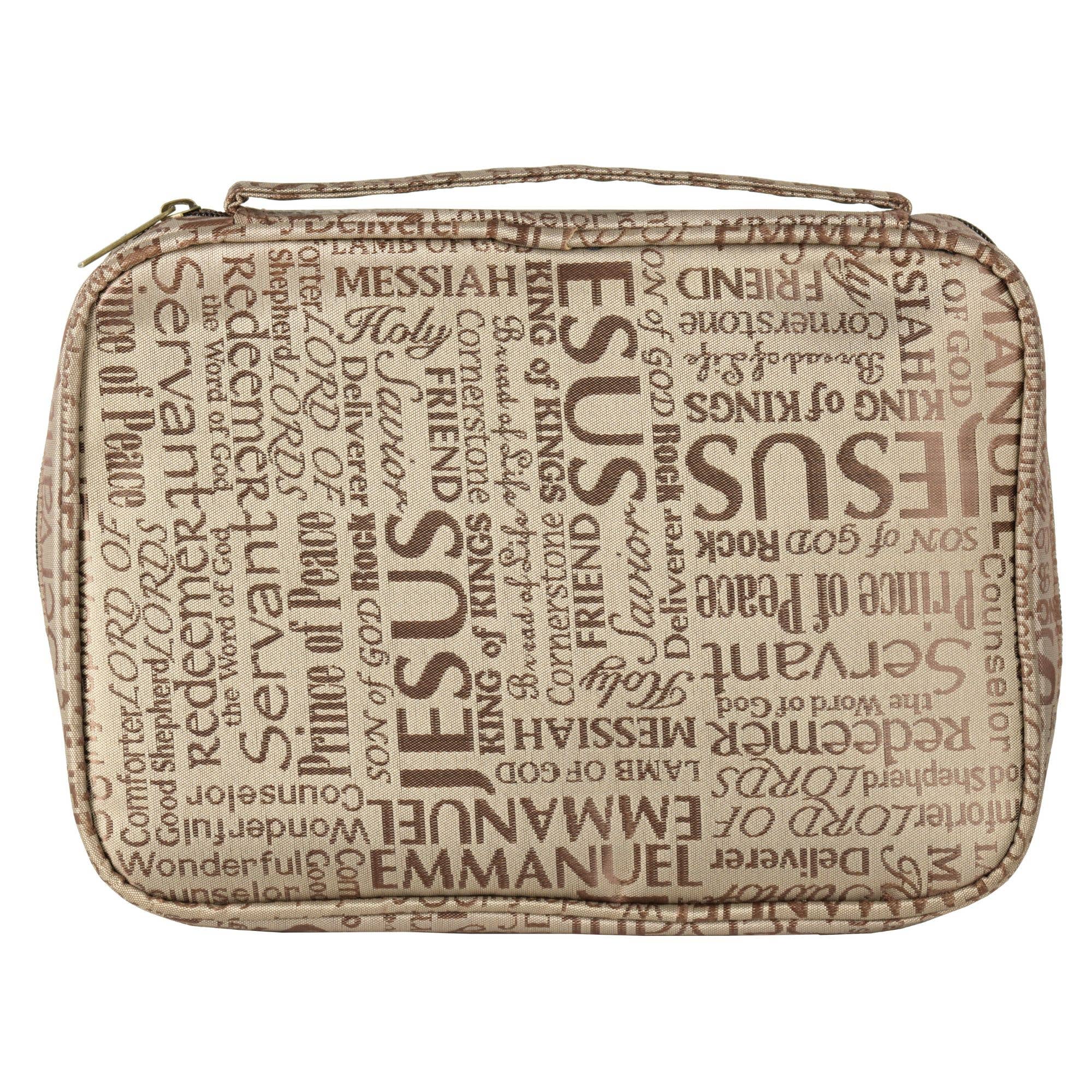 White Dove -NAMES OF JESUS BROWN BIBLE COVER X-X-LARGE