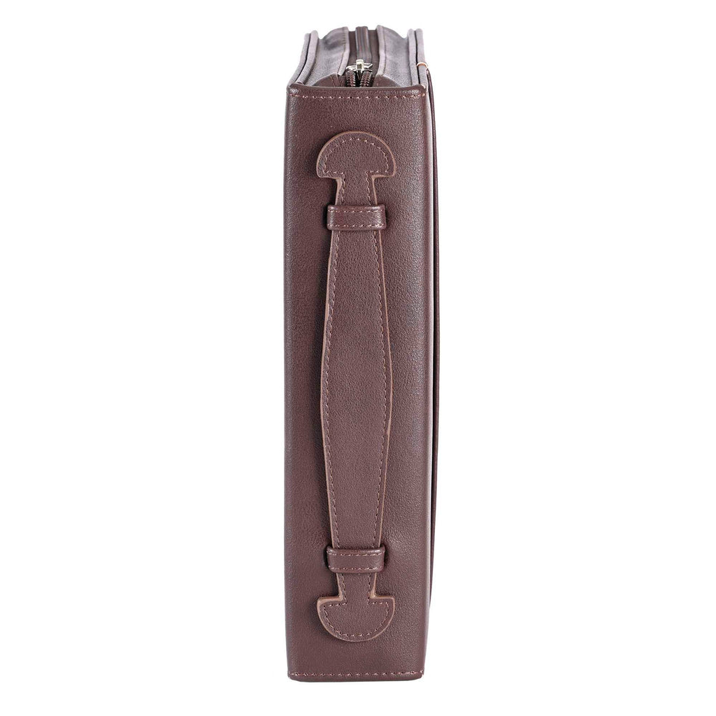 White Dove -BIBLE COVER CLASSIC FAUX LEATHER-Brown-XL